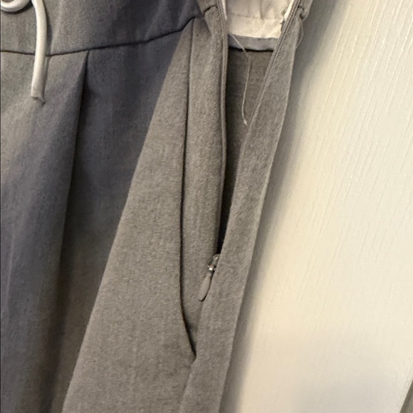 Zara Wide-Leg Light Gray Double Waisted Drawstring Pants - Picture 9 of 15